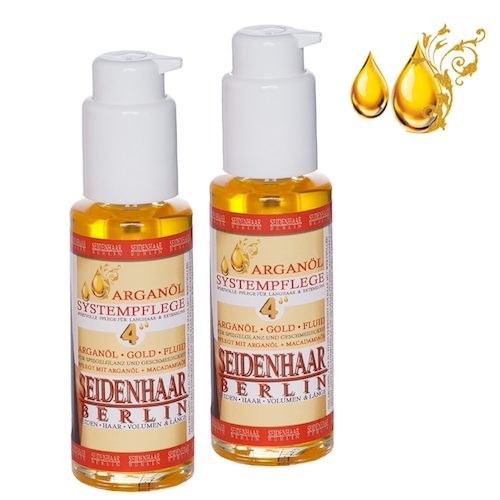 SPARSET: 2 Stck. Extension & Langhaar Haarfluid* Arganöl Gold-Fluid : 50 ml