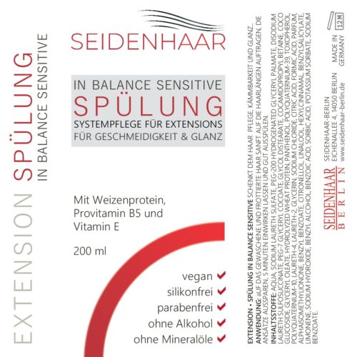 AKTION: 1 x gratis: 3 x Seidenhaar-Extension Spülung * ohne Silikone * je 200 ml